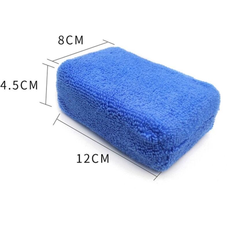 Lot De 2 Éponges Microfibre à Polir Anti-Rayures - Voiture, Moto, Bateau - Bleu Rectangulaire 140x90mm