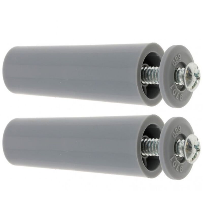 Kit 2 Butées D'arrêt Pour Volet Roulant 15mm X 22mm - PVC Gris Clair Avec Rondelle Et Vis, Fixation Facile