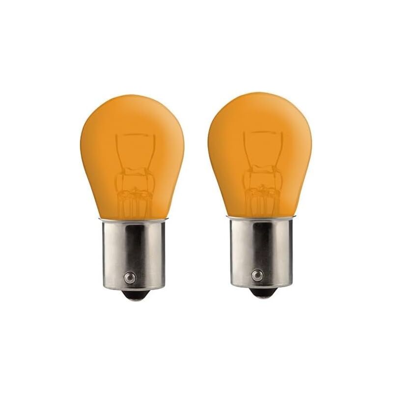 Lot De 2 Ampoules LED BA15S P21W Orange 12V - Pour Clignotants Voiture, 12 SMD, 5W - Neuf