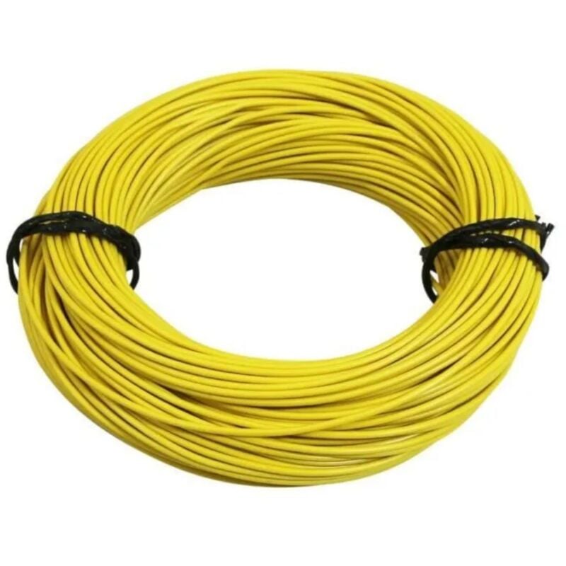 Rouleau de 5 mètres fil électrique 1mm² cuivre jaune câble souple faisceau tension