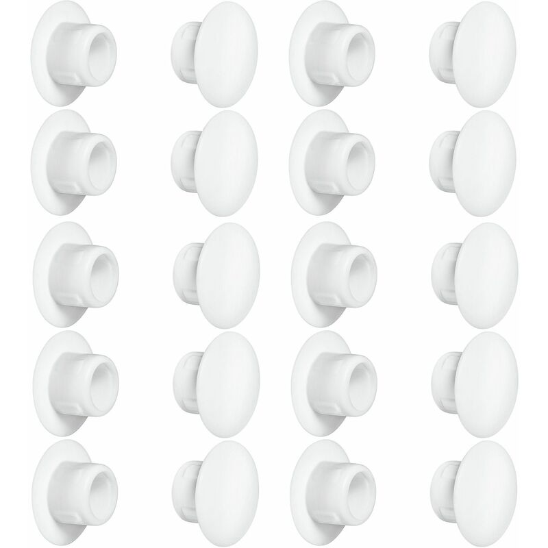 Qrity 20 Pièces 10mm Bouchons en Plastique Rond, Cache Trou Meuble, Blanc,  Bouchon de Trou de Percage pour Verrouillage Trou Meubles : :  Bricolage