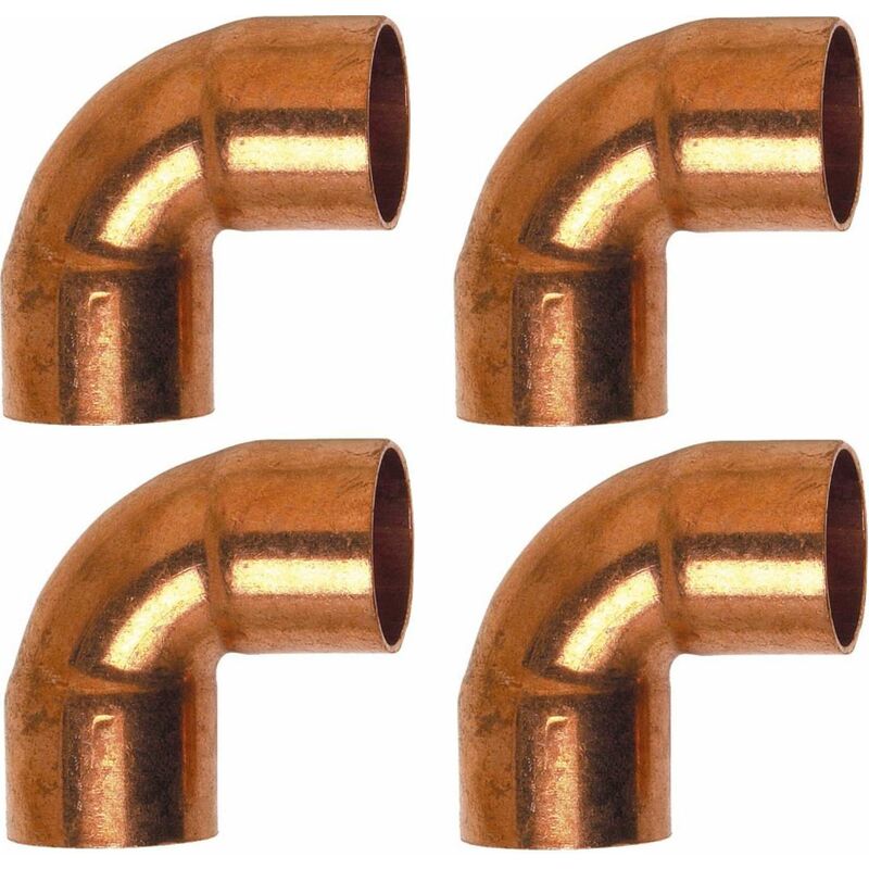 4x coude en cuivre à 90° femelle femelle à souder diamètre 16mm connecteur raccord tube tuyau plomberie chauffage