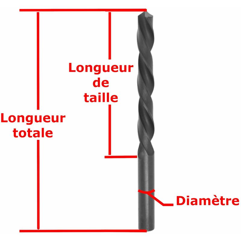6 Forets Hélicoïdaux 6mm HSS Revêtus Titane Doré - Pour Métal Inox, Bois, Plastique - Pointe 135°