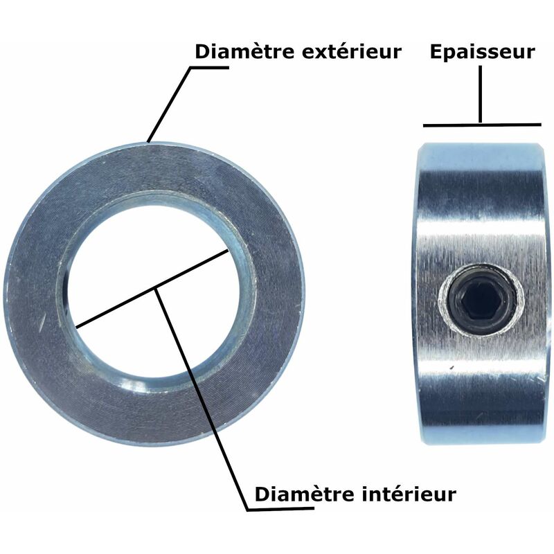 QUARKZMAN 2pcs Bague De Réglage Arrêt D'Axe 20mm - Collier Vis Pour Arbre, Poulie Et Machine Outil