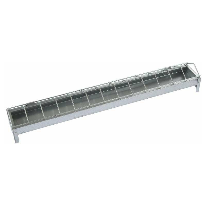 Mangeoire oiseaux poule acier volaille avec grille qui bascule 500mm x 70mm 13 casiers nourriture