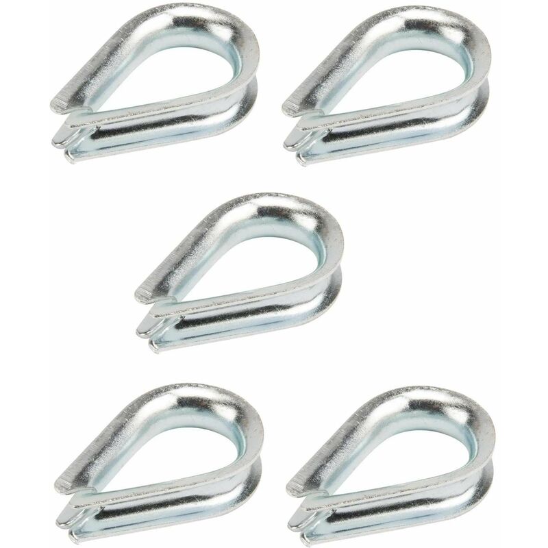 Set Câble Acier Galvanisé 8mm - Longueur 10m, Torons 6x19, Avec 4 Serre-câbles étriers Et 2 Cosses Cœur