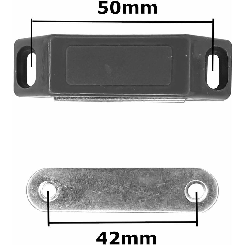 Loqueteau magnétique 4 kg Strauss Vonderweidt - Blanc - Entraxe 36,5 mm -  Longueur 44,5 mm - Vendu