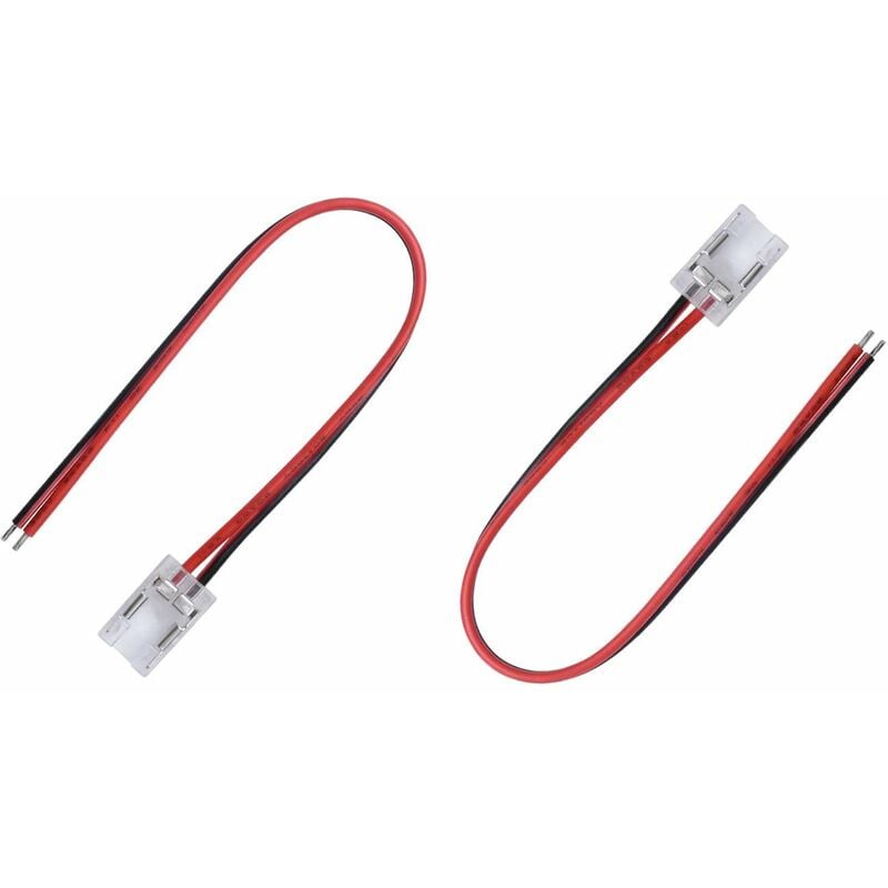 2x connecteur rapide câblé monochrome pour ruban LED largeur 10mm x  longueur 150mm 12V 24V controleur cuisine maison salle de bain