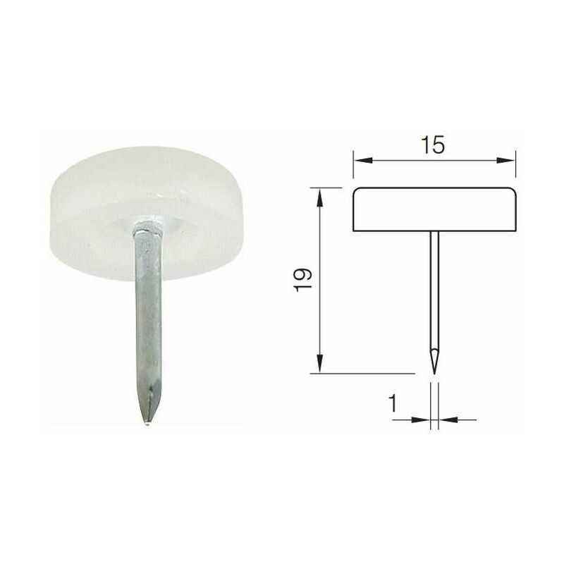 70 Patins Protecteurs Blancs 15mm Pour Pieds De Meubles - Uxcell - Neuf Sous Blister