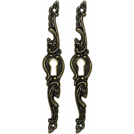 Cyclingcolors – Entrée de clé style Louis XV en zamak finition laiton vieilli – Hauteur 128mm – Entraxe 110mm – Pour meubles anciens et rustiques