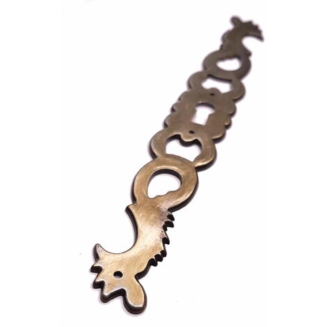 Entrée Coq En Zamak - à Gauche - Finition Laiton Vieilli - 194 X 24 Mm