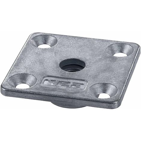 4x Plaque de fixation embase carrée 47,5 x 47,5mm avec filetage M10 pour pied de table à visser Meuble Montage Connecteur Bride Adaptateur Support Salon Cuisine Salle à manger Bureau