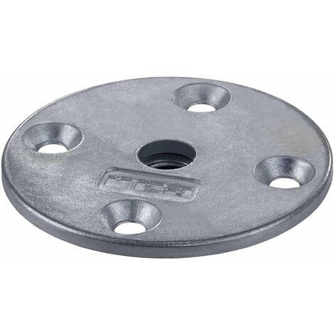 4x Plaque de fixation embase ronde Ø 60mm avec filetage M8 pour pied de table à visser Meuble Montage Connecteur Bride Adaptateur Support Salon Cuisine Salle à manger Bureau