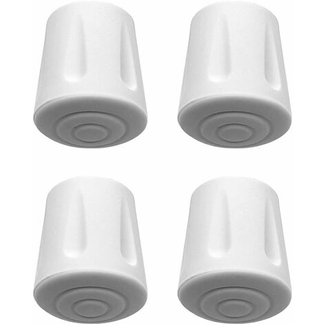 4x Embout pied de chaise renforcé antidérapant caoutchouc EPDM table tabouret béquille canne, diamètre 18mm blanc