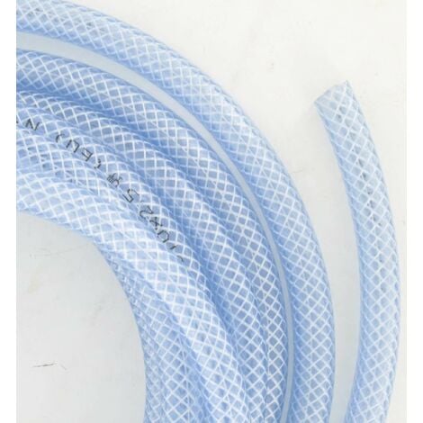 Durite renforcée tuyau souple multi-usage PVC transparent Essence Huile Eau Air Gaz Alimentaire, Ø12,5mm 1 mètre