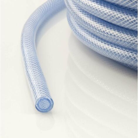 Durite renforcée tuyau souple multi-usage PVC transparent Essence Huile Eau Air Gaz Alimentaire, Ø12,5mm 1 mètre