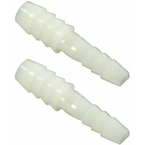 2x Raccord de tuyau droit en I Connecteur Jonction Adaptateur Durite Tube Pulvérisation Tondeuse Tracteur Universel, diamètre embouts 10 + 6mm