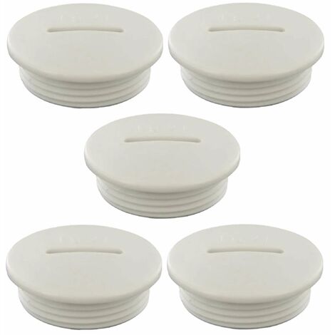 5x Bouchon obturateur vis de blocage pour presse étoupe en plastique gris clair filetage PG Fermeture Câbles Fils Etanchéité Protection Bouton, PG 7 (1/2)
