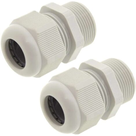 2x Presse étoupe écrou de câble en polystyrène gris RAL 7035 étanche IP54 Connecteur Réglable Fils Etanchéité Protection Stabilité, PG21 pour câble Ø 14mm -18mm