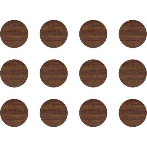 12x Cache vis adhésif autocollant diamètre 40mm protection bouchon trou obturateur meuble table chaise maison, Chêne hudson