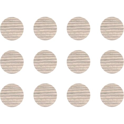 12x Cache vis adhésif autocollant diamètre 40mm protection bouchon trou obturateur meuble table chaise maison, Acacia (1/4)