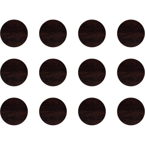 12x Cache vis adhésif autocollant diamètre 40mm protection bouchon trou obturateur meuble table chaise maison, Wengé (1/4)