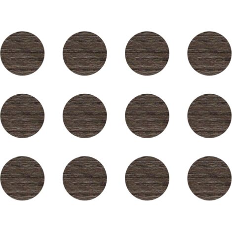 12x Cache vis adhésif autocollant diamètre 40mm protection bouchon trou obturateur meuble table chaise maison, Chêne dublin (1/4)