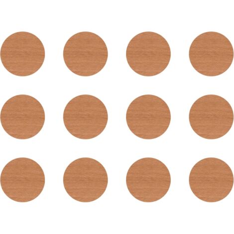 12x Cache vis adhésif autocollant diamètre 40mm protection bouchon trou obturateur meuble table chaise maison, Aulne