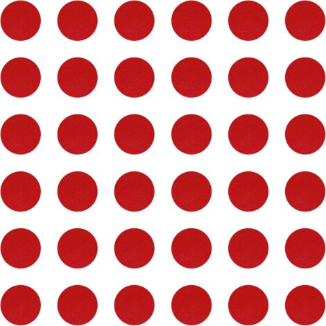 36x Cache vis adhésif autocollant diamètre 25mm protection bouchon trou obturateur meuble table chaise maison, Rouge feu
