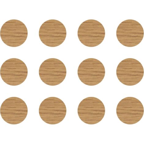 12x Cache vis adhésif autocollant diamètre 40mm protection bouchon trou obturateur meuble table chaise maison, Chêne