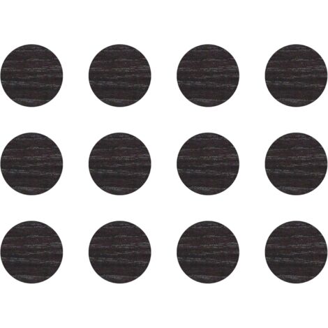 12x Cache vis adhésif autocollant diamètre 40mm protection bouchon trou obturateur meuble table chaise maison, Chêne anthracite (1/4)
