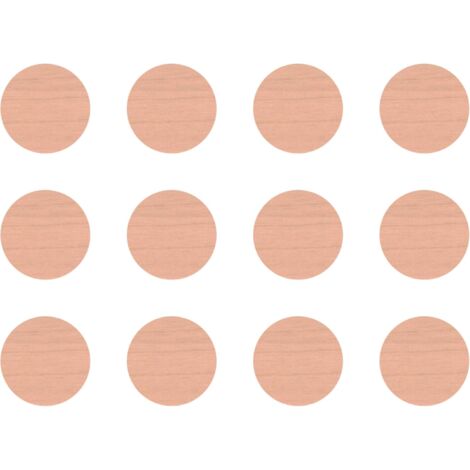 12x Cache vis adhésif autocollant diamètre 40mm protection bouchon trou obturateur meuble table chaise maison, Erable