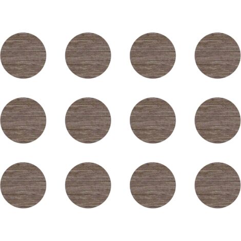 12x Cache vis adhésif autocollant diamètre 40mm protection bouchon trou obturateur meuble table chaise maison, Chêne evoke