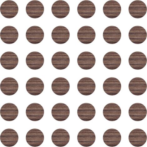 36x Cache vis adhésif autocollant diamètre 25mm protection bouchon trou obturateur meuble table chaise maison, Chêne chocolat
