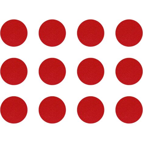 12x Cache vis adhésif autocollant diamètre 40mm protection bouchon trou obturateur meuble table chaise maison, Rouge feu (1/4)