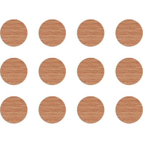 12x Cache vis adhésif autocollant diamètre 40mm protection bouchon trou obturateur meuble table chaise maison, Hêtre bavière