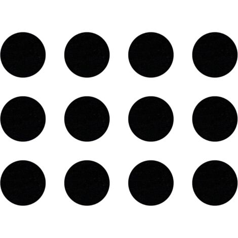 12x Cache vis adhésif autocollant diamètre 40mm protection bouchon trou obturateur meuble table chaise maison, Noir