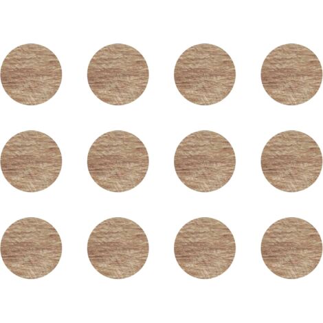 12x Cache vis adhésif autocollant diamètre 40mm protection bouchon trou obturateur meuble table chaise maison, Chêne sonoma 2
