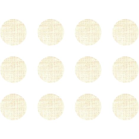 12x Cache vis adhésif autocollant diamètre 40mm protection bouchon trou obturateur meuble table chaise maison, Textile beige