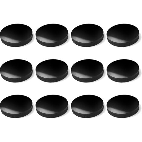 Cyclingcolors – Lot de 12 patins en silicone antidérapants Ø18mm – Adhésifs pour meubles – Réduction du bruit et protection des surfaces – Noir
