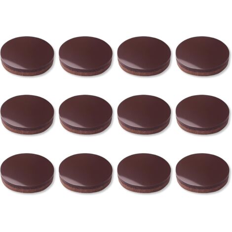 12x Patin silicone autocollant antidérapant anti-vibration rond Ø18mm Pied Meuble Ménager Electronique Adhésif, Marron