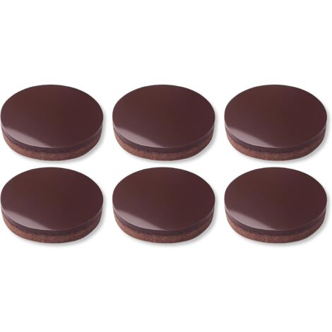 6x Patin silicone autocollant antidérapant anti-vibration rond Ø28mm Pied Meuble Ménager Electronique Adhésif, Marron (1/3)