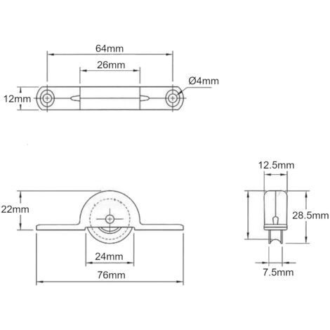 Galets De Porte Coulissante NUOBESTY - 2 Pièces à Double Roulement Pour Armoire, Placard, Porte De Garage - Silencieux Et Stable