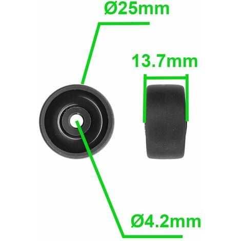 Roulette fixe pour mobilier – Wagner: largeur roulette 14 mm, lot de 10