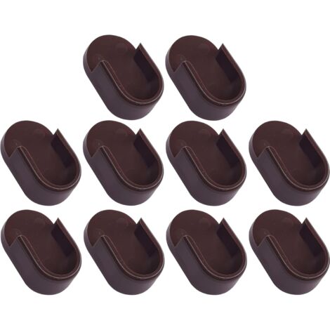 10x Support de tringle ovale 30x15mm en plastique Tube Barre Penderie Dressing Armoire Placard Montage Mural, marron foncé