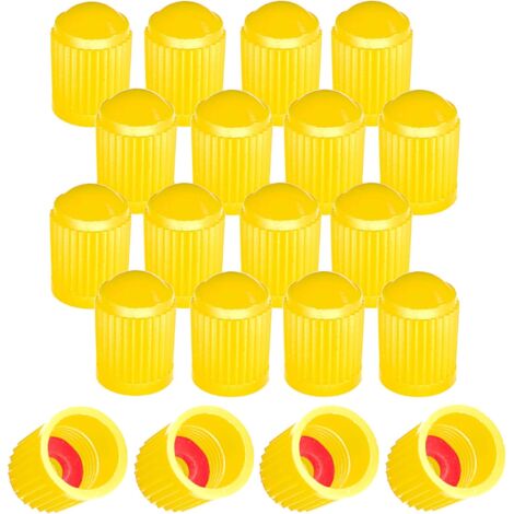 20x Bouchon de valve capuchon plastique schrader pneu vélo moto auto voiture quad trottinette, jaune