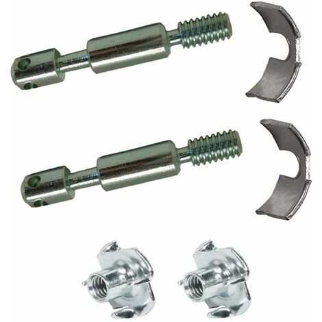 Cyclingcolors – Kit complet 2x goujons d'assemblage 6mm x 50mm – 4 trous – 2 écrous à griffes M6 acier – 2 étriers ouverts pour assemblage meuble (1/4)