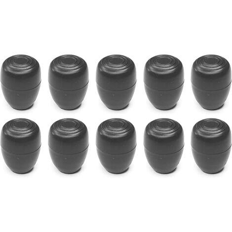 10x Embout enveloppant extérieur rond noir renforcé avec base élargie Pied de Chaise Table Patin Meuble Assise Protection Tube Bouchon, 18mm