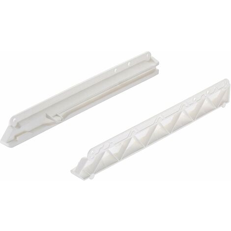 Cyclingcolors – Glissières coulissantes pour tiroir – Plastique blanc – Longueur 338mm – Hauteur 44mm – Fixation à vis – Compatible paniers 85/175mm