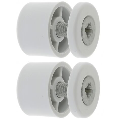 2x Butée d'arrêt de lame finale de volet roulant ronde 15mm Ø22mm en PVC avec rondelle et vis Store Fenêtre Enroulement Déroulement Coffre Menuiserie, gris clair